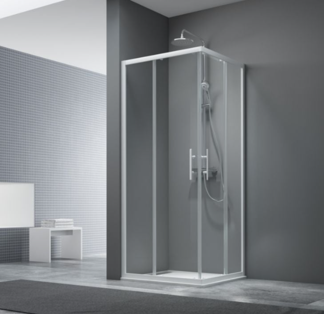 Paroi de douche- accès d'angle coulissant