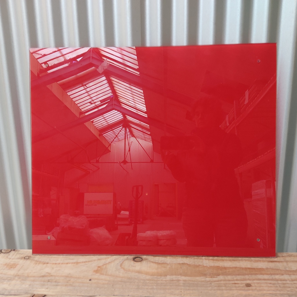 CRENDENCE verre trempé laqué rouge