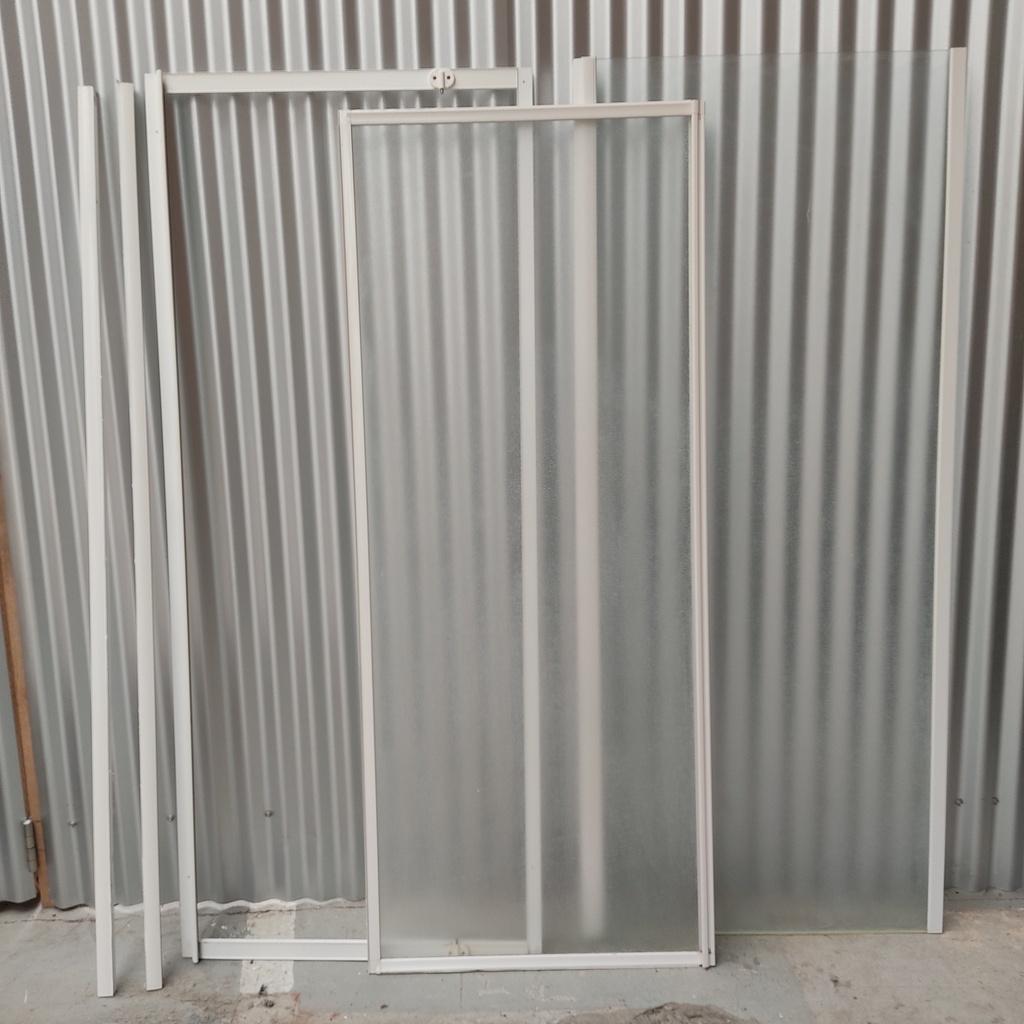 Paroi de douche d'angle 80x80 porte pivotante verre dépoli -LEG