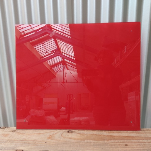 [11.3.518] CREDENCE verre trempé laqué rouge